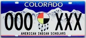 American Indian Scholars License Plates