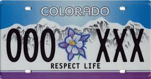 Respect Life Colorado State Flower Plate License Plate