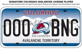 Avalanche Hockey License Plates 