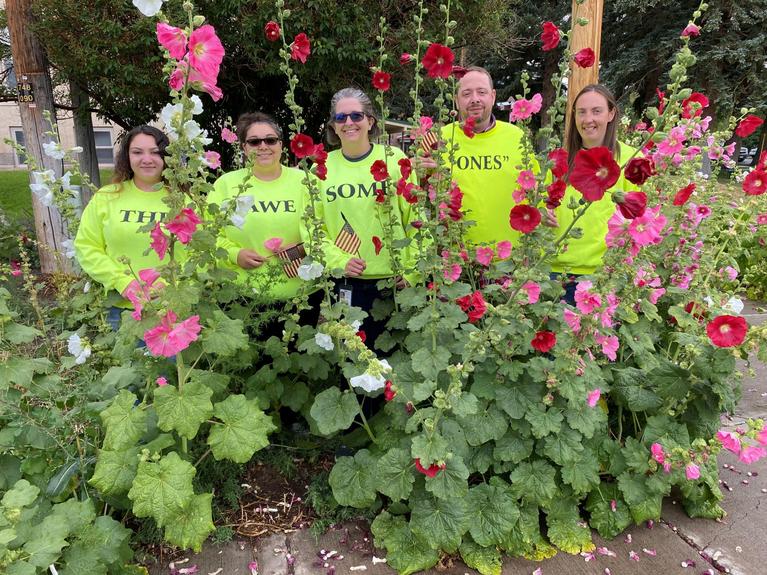 Standing in the Hollyhocks picture